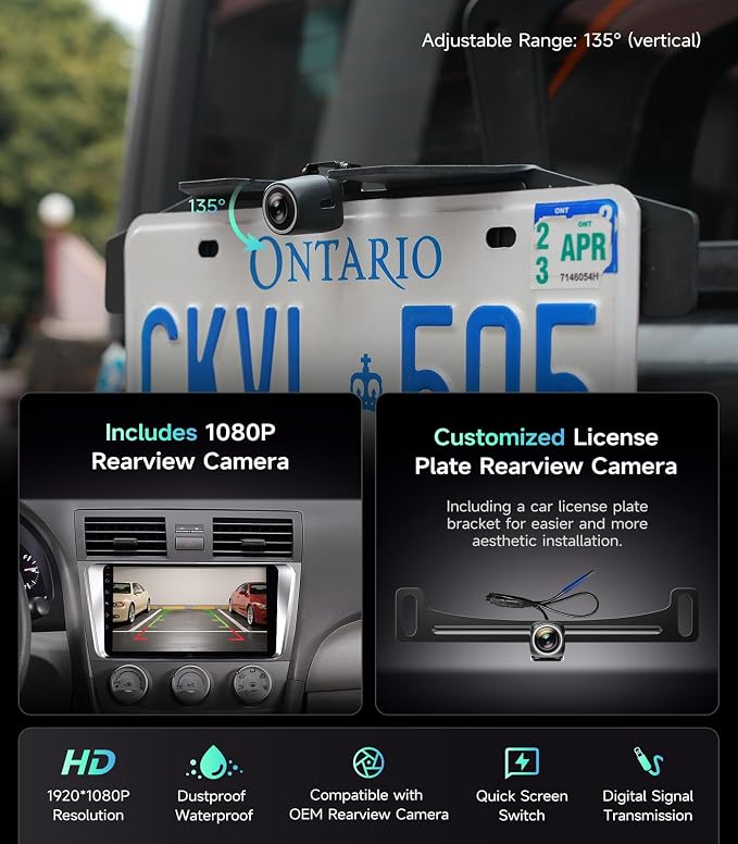 5G WiFi Android Car Stereo for Toyota Camry 2006 2007 2008 2009 2010 2011, 9 Inch IPS HD Touch Screen Car Radio Wireless CarPlay Android Auto, GPS FM/SWC Bluetooth 1080P Backup Camera