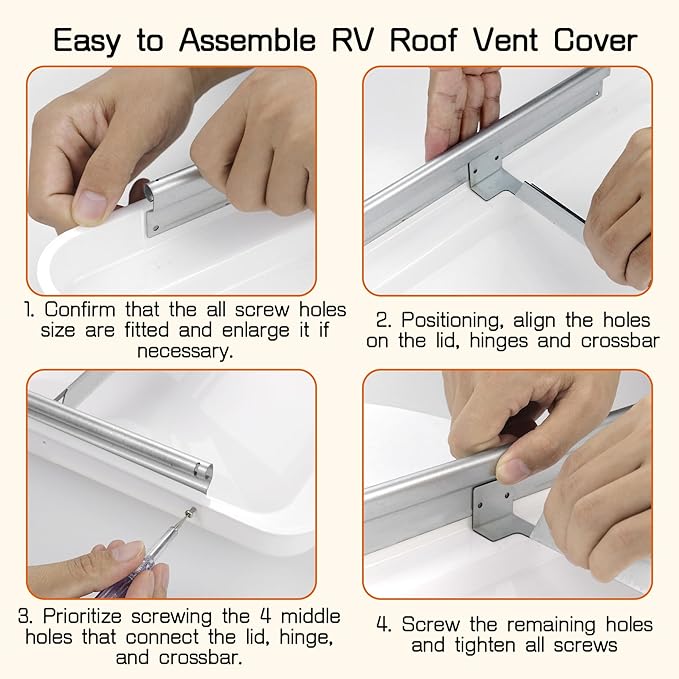 RV Vent Cover 14" Roof Vent Lid for Universal RV, Trailer, Camper, Motorhome Roof Replacement Ceiling Vent Covers, Plastic Square Skylight Cover Liftable, 1 Pack White