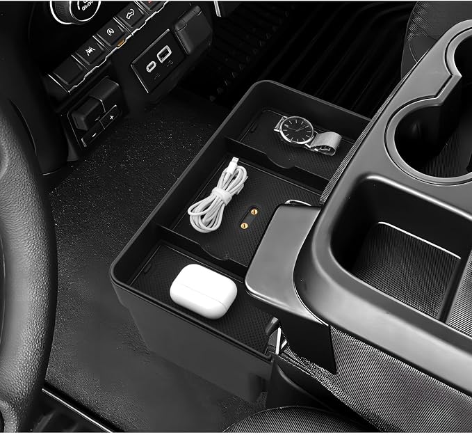 LUWU Center Console Hanging Organizer Box Compatible with 2019-2025 2026 Chevy Silverado/GMC Sierra 1500 & 2020-2026 Silverado/Sierra 2500HD 3500HD Accessories (Split-Bench Folding Seat Only)