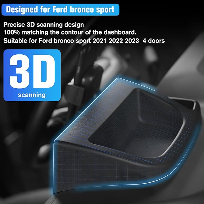 Dashboard Mobile Phone Holder for Ford Bronco Sport, Cell Phone Mount with Tray Internal Accessories Automobile Cradles Applicable to Ford Bronco Sport 2021 2022 2023 2/4 Doors