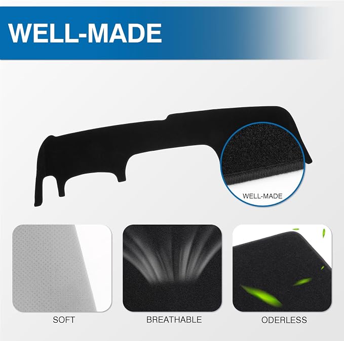 KUST Black Dash Cover Compatible with Ford Expedition 2025 2026 Dashboard Cover Accessories for Expedition Non-Slip Polyester Dashboard Mat Custom Fit Center Console Sunshield Protector No Glare