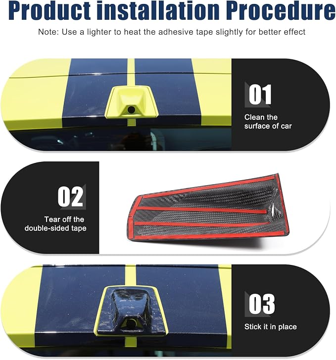 Roof Top Backup Cameras Cover Trim Compatible with C8 Corvette Convertible Z06 Z51 2020-2023 Real Carbon Fiber 1PCS Reversing Camera Protection Cover Trim Accessories (Forged Grain)