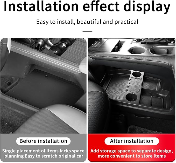 Compatible with 2026 Toyota Sienna Center Console Organizer with Cup Holder, Lower Storage Box Accessories (TPE Material with Original car Wood Grain (Compatible with 2021-2026 Toyota Sienna), Black)