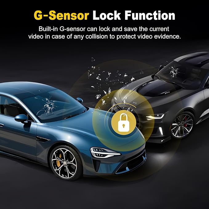 4K+2K Dash Cam Front and Rear, Free 64GB Card Included, 5.8GHz WiFi Dash Camera for Cars, Built-in G-Sensor, 3.2” IPS Screen, 170°Wide Angle, Night Vision, 24 Parking Mode, Black