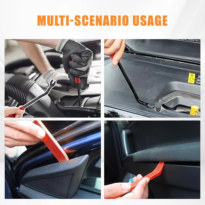 8PCS Electrical Disconnect Pliers, Automotive Electrical Plug Connector Disconnect Tool, Connector Separator,Hose Clamp Pliers and Red trim removal tool set，Applicable to Cars, Trucks, and SUVs
