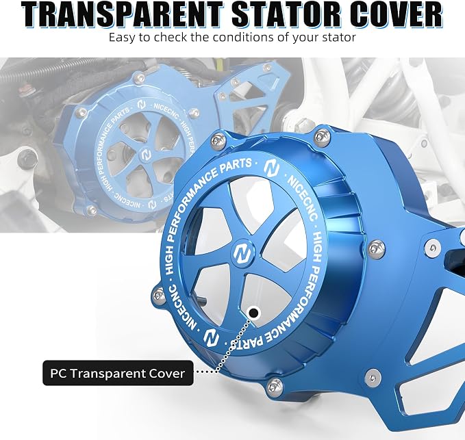 NICECNC Sprocket Protector Engine Crankcase Guard Compatible with Yamaha Blaster 200 YFS200 1988-2006, See Fitments, Replacement for 2XJ-15411-00-00 Blue