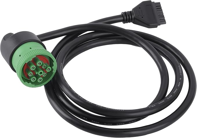 Green 9 Pin J1939 to 10 Pin Cable for PT30 ELD Logging Device Logbook Compliant for ECM w and DOT for Freightliner Trucks ELD Device