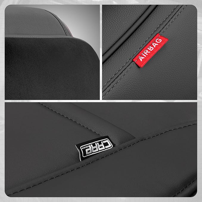 Voris Series Full Set Seat Covers Universal for Cars Trucks SUV, Black, CA-SC-VORIS-Full-BK