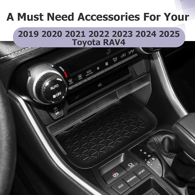 LUWU for 2025 Toyota RAV 4 Accessories Compatible with 2019 2020 2021 2022 2023 2024 2025 Toyota RAV 4 Front Center Console Organizer Armrest Console Secondary Storage Box Insert Tray ABS Material