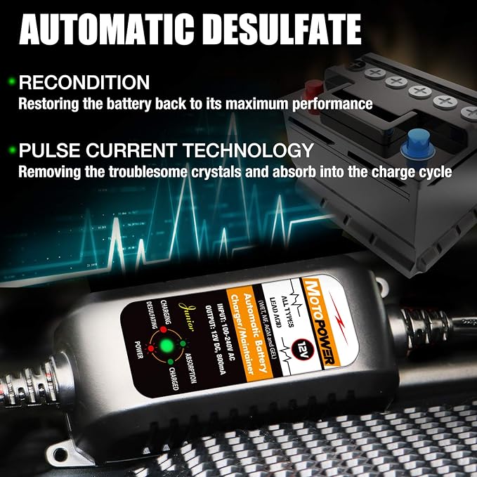 MOTOPOWER Vehicle Diagnostic Tool Battery Charger and Battery Tester