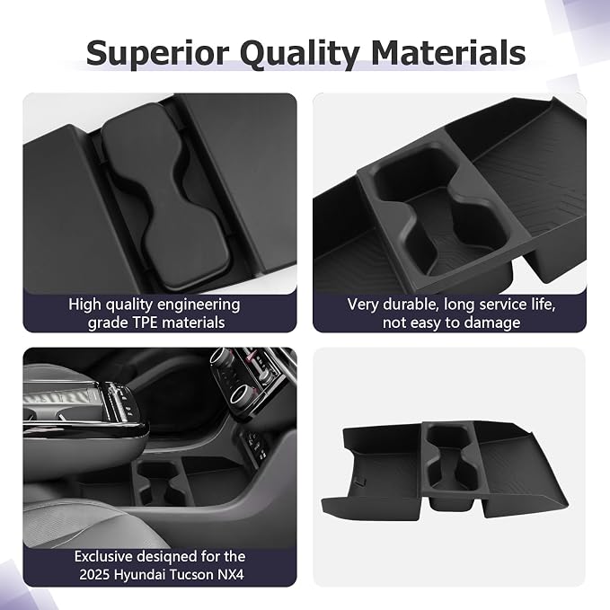 LUWU 2026 Tucson Accessories for 2025-2026 Hyundai Tucson Lower Console Organizer Armrest Box Organizer Only Fit for Tucson Hybrid/Limited - NOT for 2022-2026 Tucson with Automatic Transmission