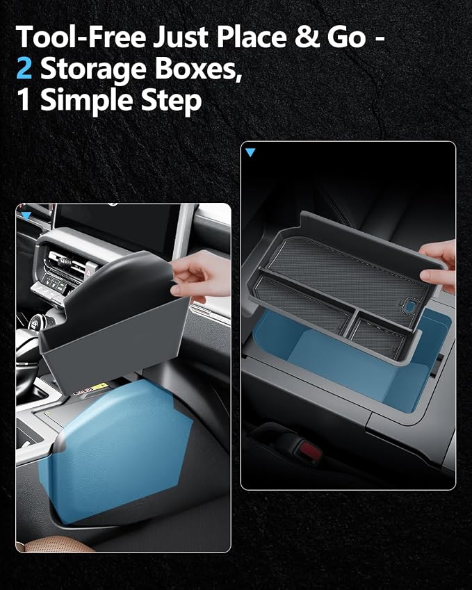 SKTU 2PCS for 2024 2025 2026 2027 Toyota Land Cruiser Center Console Organizer for 2024-2027 Land Cruiser Passenger Side Storage Box 2024 2025 2026 2027 Land Cruiser Accessories Side Storage Box