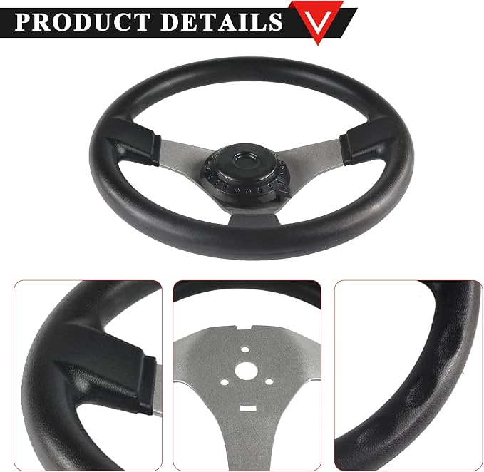 PRO BAT Go Kart Golf Front 300mm/11.8'' Steering Wheel 360mm/14.1'' Rack Pinion Adjustable Shaft Tie Rod Ends Kits for 50-110cc Go Kart Buggy Mini ATV Golf Kids UTV Rebuilding Silver