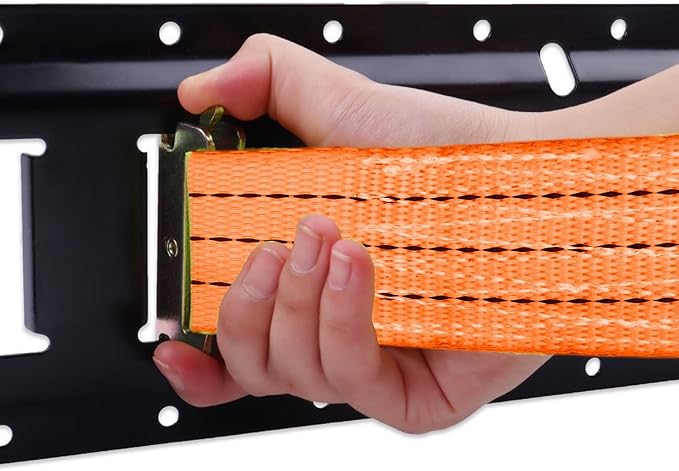 8 Pack 2" x 15' Heavy Duty E-Track Ratchet Straps - 4500LBS Break Strength - Tie Down Straps for Trucks, Trailers, Motorcycles, and Cargo（Orange）