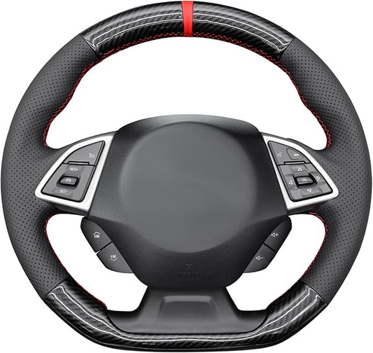 MEWANT for Camaro Steering Wheel Cover 2016-2024 Hand-Stitched for Chevy Camaro Car Steering Wheel Wrap