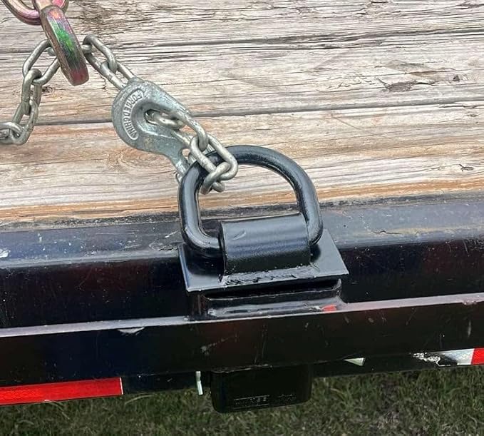 Mytee Products 2 Pack 5/8 Inch Stake Pocket D Rings, 18000 lbs | Heavy Duty Adjustable Trailer Stake Pocket Tie Down Utility for Flatbed Trucks & Trailer w/Hitch Pin, 4 Holes for Adjustment