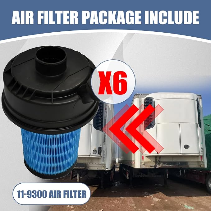 6 x Air Filter Replacement for Thermo King SB SB190 SB210 SB230 SB330 11-9300 119300 129300 LAF9300 201293002 WA10060 AF26661 AF25119 RS5387 RS5387KIT