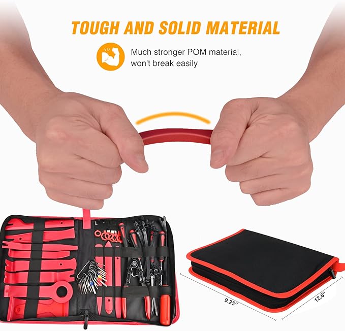 GOOACC 238Pcs Trim Removal Tool, Auto Push Pin Bumper Retainer Clip Set Fastener Terminal Remover Tool Adhesive Cable Clips Pry Kit Car Panel Radio Removal Auto Clip Pliers