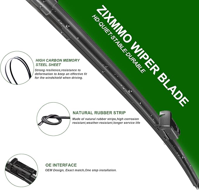 3 Factory Wiper Blades Replacement for 2017-2021 2022 2023 Audi Q7 SQ7 2020-2025 Q8 SQ8 RS Q8 Windshield Wiper Blades Set Replacement Original Equipment - 27"/20"/15" (Set of 3) Top Lock
