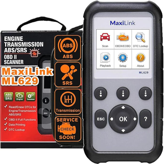 Autel MaxiLink ML629 OBD2 Scanner Upgraded Version of AL519 AL619 ML619 Full OBDII Code Reader ABS SRS Engine Transmission Diagnostics Tool with DTC Lookup Auto VIN