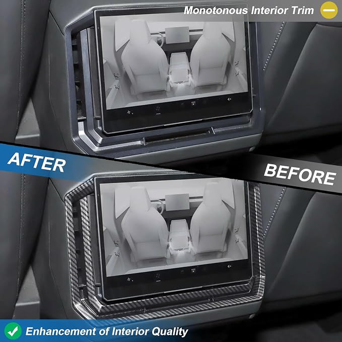 Carbon Fiber Rear Row AC Air Vent Trim Cover Compatible with Tesla Cybertruck 2024-2026