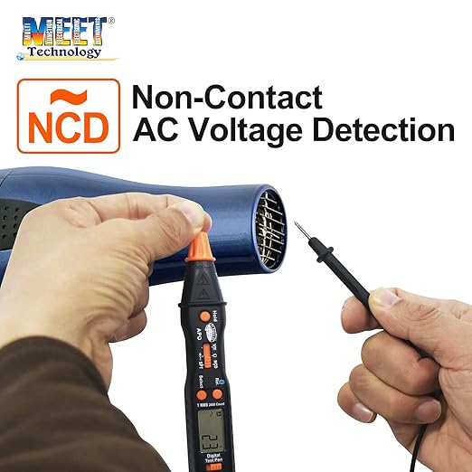 Meet Pen Type Smart Multimeter, 2000 Counts Auto-Ranging with NCV Detection, New NCD ＆ SPT Non-Contact Voltmeter Sensor, Pen Test for DC AC Voltage, Resistance, Diode Continuity