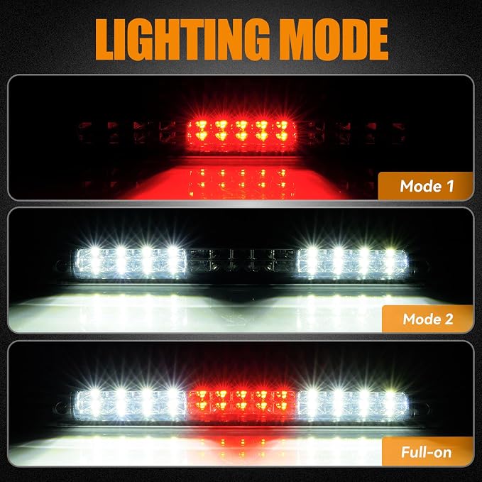 Third 3rd Brake Light LED for 1997-2003 Ford F150, High Mount Rear Brake Lights Assembly for 2004 F-150 Heritage, Waterproof Center Cab Lamp Stop Light