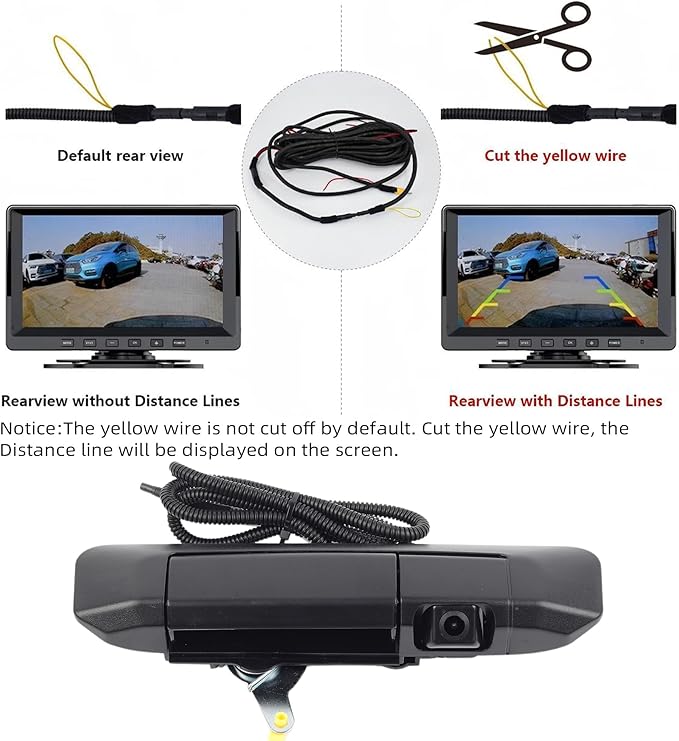 Dasbecan Tailgate Handle Rear View Backup Camera 6909004020 Compatible with Toyota Tacoma 2005-2015 Black Aftermarket Replacement Reverse Parking Liftgate Latch Handle Camera (RCA Connector)