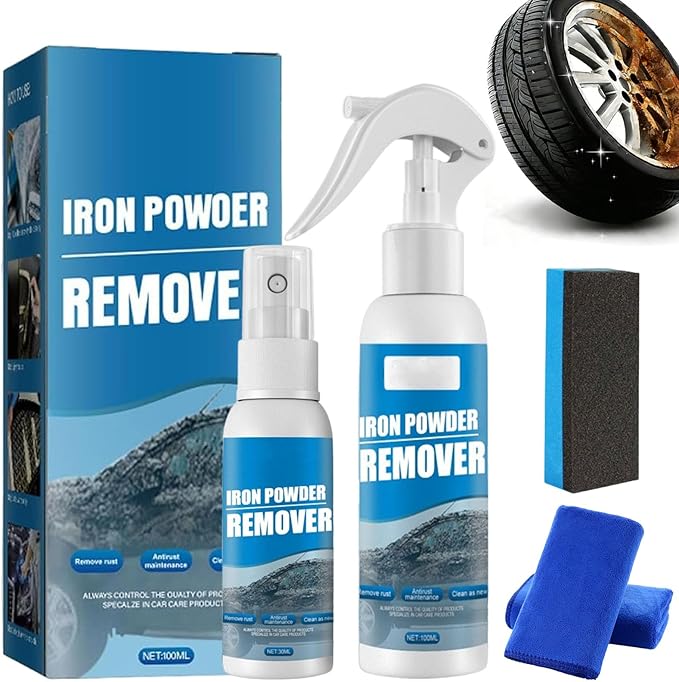 Multi-Functional Quick-Acting Rust Removal Spray, Upgraded Iron Powder Remover Spray, Portable Car Rust Removal Spray, Fast-Action Rust Eliminator & Metal Care Spray (Combination Version)