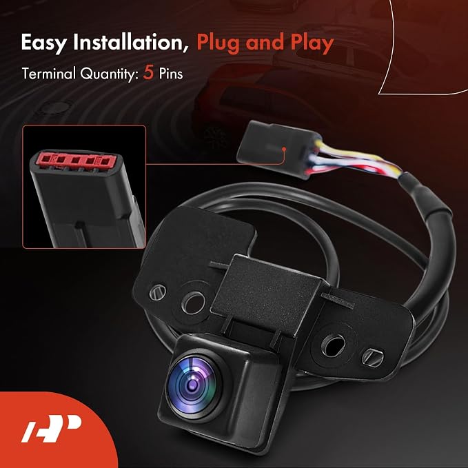 A-Premium Front View Backup Camera Compatible with Chevrolet | Parking Camera for Traverse 2018-2019 w/RPO Code UVH (360 Degree View) - Replace# 23165927 - Parking Assist Backup Camera