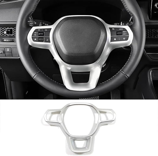 Car Accessories Fit for Honda CR-V CRV 2023 2024 Interior Left Center Console Decorative Frame Button Cover Trim Strips (Matte Silver) ABS 1 PC