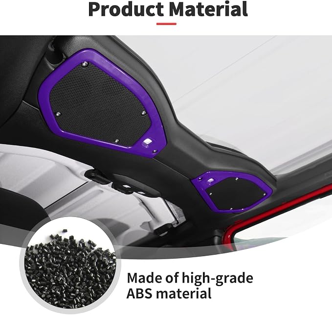 JWWY for Jeep JL Speaker Audio Trim Top & A Pillar Cover Trim for 2024-2025 Jeep Wrangler JL JLU & Gladiator JT Accessories ABS 4PCS Purple