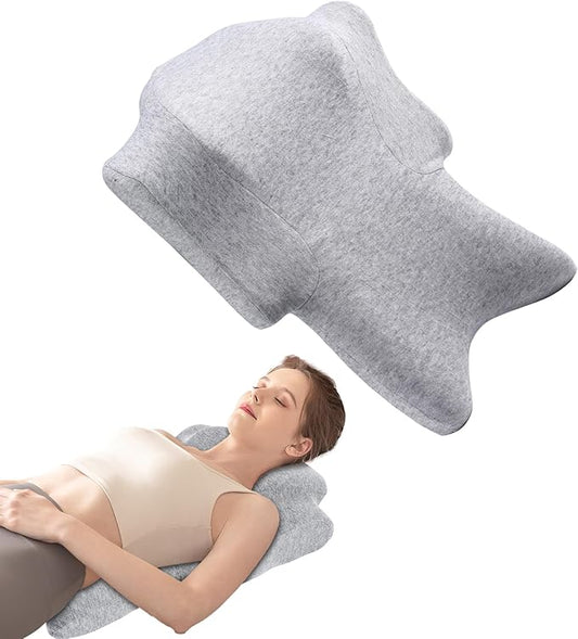 Cervical Pillows for Neck and Shoulder Pain with Lumbar Support,Memory Foam Neck Pillow for Deep Sleeping,Orthopedic Bed & Travel Pillow for Scoliosis,Postoperative Recovery & Poor Posture
