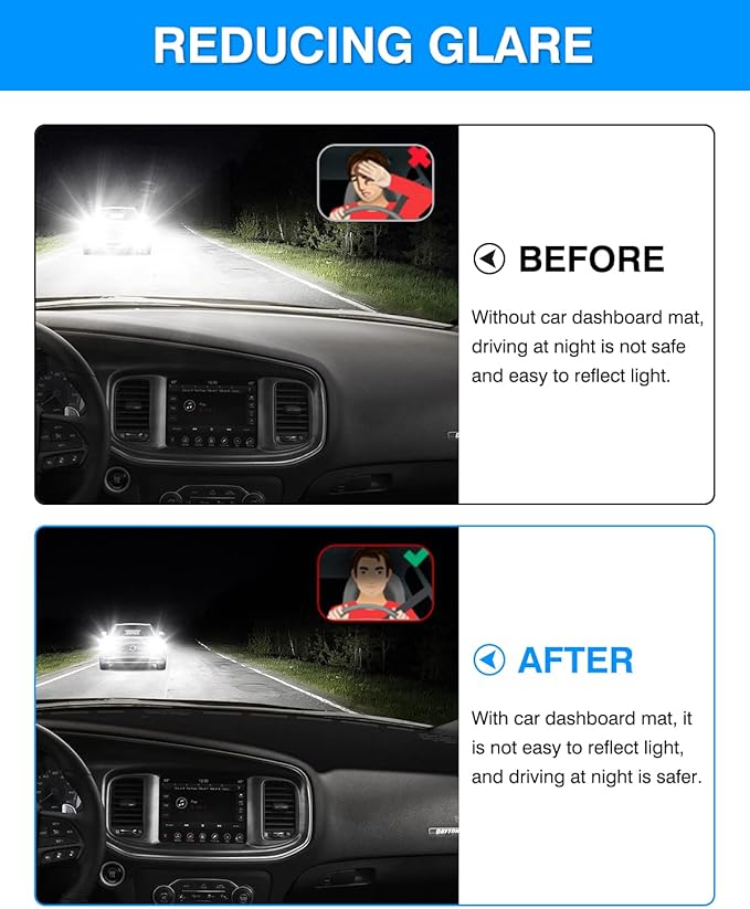 Autorder Dashboard Cover Mat for 2011-2023 Dodge Charger Accessories Dash Cover Flannel Dash Mat Sunshade Glare UV Rays Protector