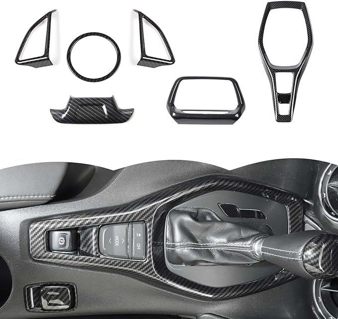 Carbon Fiber Interior Trim Kit Cover Gear Shift Trim Cover Navigation GPS Large Screen Frame Cover Decoration Accessories Compatible with Chevrolet Camaro 2017-2023