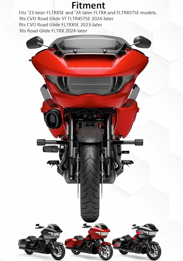 Headlight Lens Headlamp Protection Film Headlight Cover Guard Compatible with Harley Touring CVO Road Glide FLTRXSE 2023-up & Road Glide/ST 2024-up (Smoke)