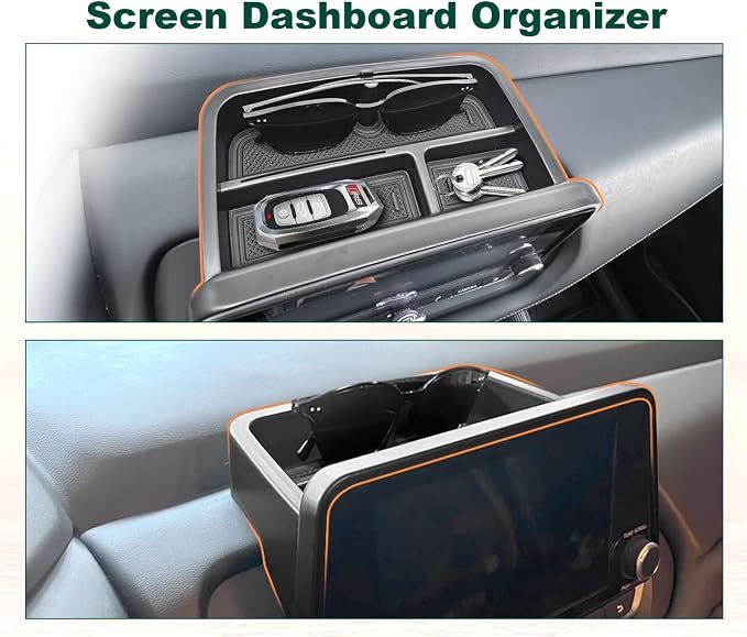 3PCS Center Console Organizer for 2021-2026 Nissan Rogue S/SV/Rock Creek Accessories, Dashboard Storage Tray + Armrest Box + Lower Console Organizer Durable ABS (Only Fit 8-Inch Screen)