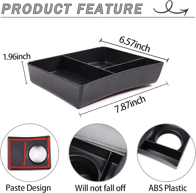 Lcojicep Car Central Control Tray Storage Box Organizer Compatible with Toyota Tacoma 2006-2015 Center Console Gear Shift Side/Water Cup Holder Organizer， Storage Box Tray (Cup Holder Storage Box)
