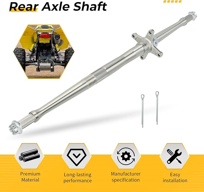 M MATI Rear Axle Shaft for Kawasaki KFX400 2003-2006 for Suzuki QuadSport 400 LT-Z400 2003-2008 64710-07G30 41068-S019 09141-20002 04111-4040A