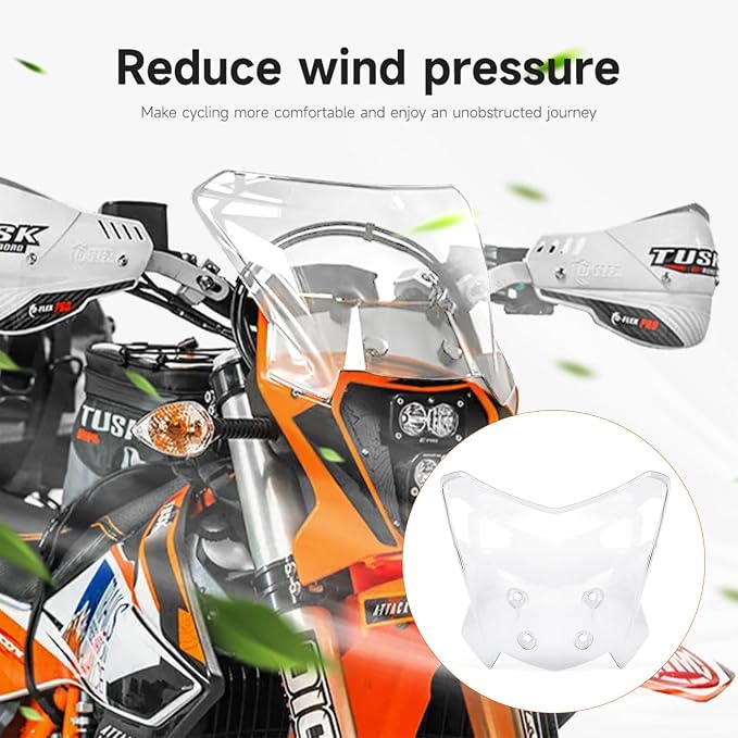 Windshield for Motorcycle All EXC XC XCW 125-500 2014-2024 All Husqvarna 701 SM/ENDURO 2016-2024 Wind Shields Windscreen Wind Deflector (Transparent)