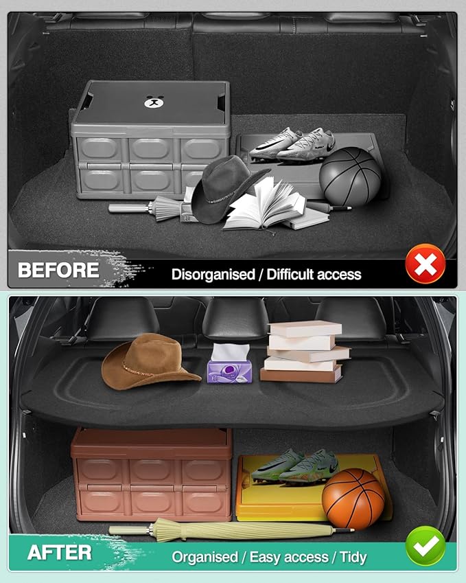 Powerty Cargo Cover for Toyota C-HR 2018-2022 Accessories Trunk Security Shield Shade CHR Trunk Cover Black (Can Withstand The Load)