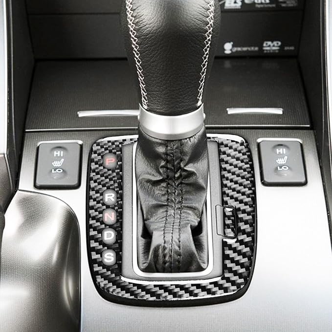 Black Soft Carbon Fiber car Interior Gear Frame 2/Piece Decorative Sticker Suitable for Acura TSX 09-14 Carbon Fiber car Interior