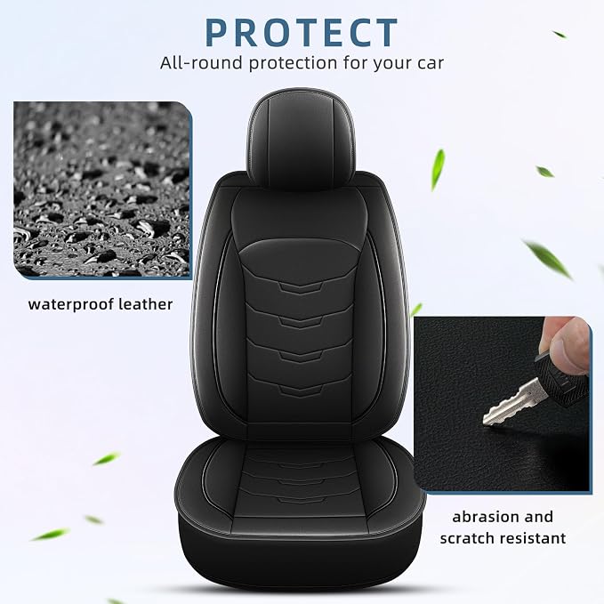 Car Seat Covers Fit for Buick Encore GX 2020-2023 2024 2025 Full Set Luxury Leather Seat Cushion Waterproof Automotive Seat Protectors(5 Seat,Black)