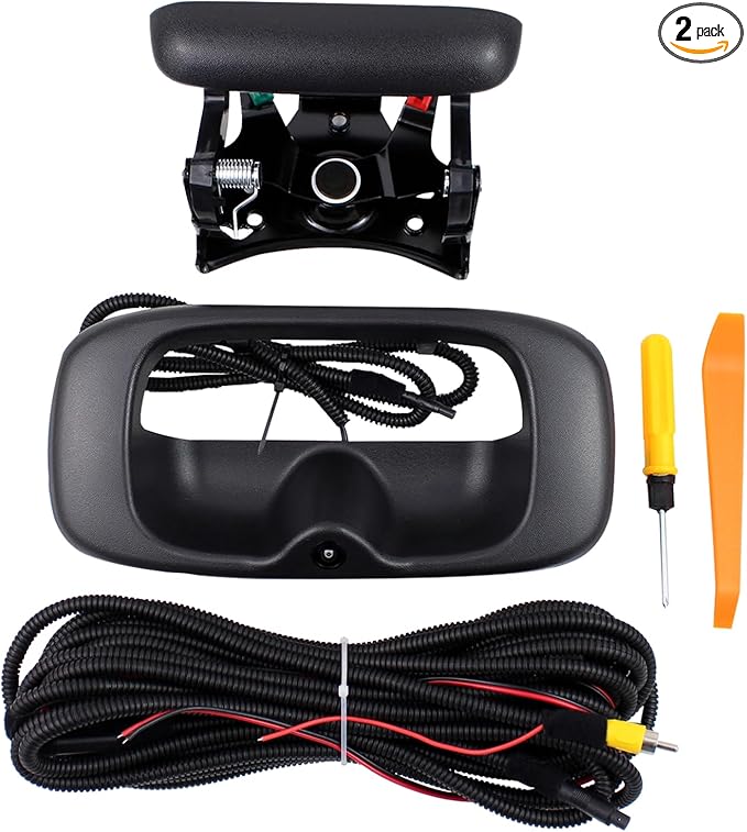 Backup Camera with Tailgate Handle & Bezel Trim Kit for Chevy for GMC Silverado Sierra 1500 2500 3500 HD Classic 1999-2007