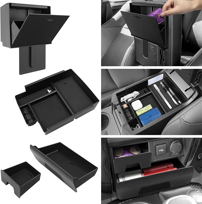 BlBLOZ 3PCS Center Console Organizer Compatible with 2014-2024 Toyota 4Runner Accessories, Center Console Hidden Box Organizer and Center Console Cubby Drawers for Toyota 4Runner Interior Accessories