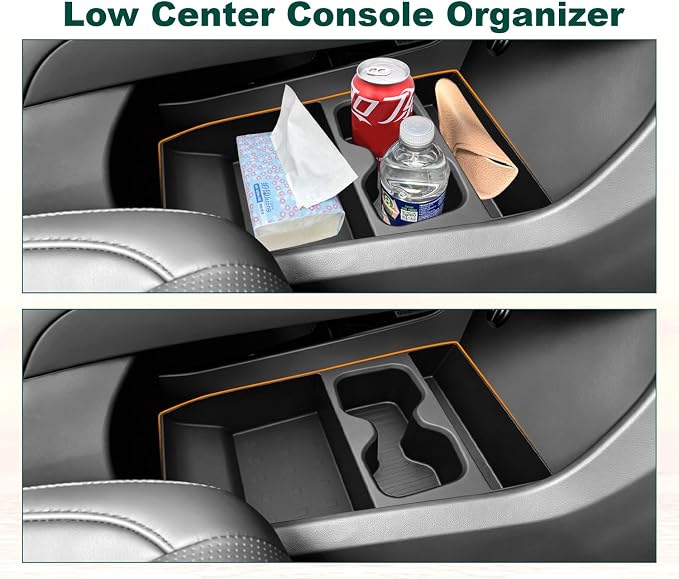 4PCS Center Console Organizer for 2024-2026 Hyundai Santa Fe Accessories, Wireless Charging Mat + Cup Holder Insert + Lower Console Organizer + Center Console Organizer for Santa Fe Accessories