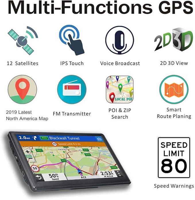 OHREX N800 GPS Navigator for Car with Bluetooth, 7” Truck GPS Commercial Drivers, 2026 Maps (Free Lifetime Updates), Semi Trucker GPS Navigation Systems, Custom Truck Routing