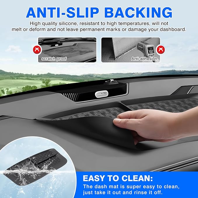 Autorder Dashboard Mat for 2011-2018 Dodge Ram 1500 2500 3500 Accessories Anti-Slip Mat Silicone Dash Mat for Ram Dash Liner Pad