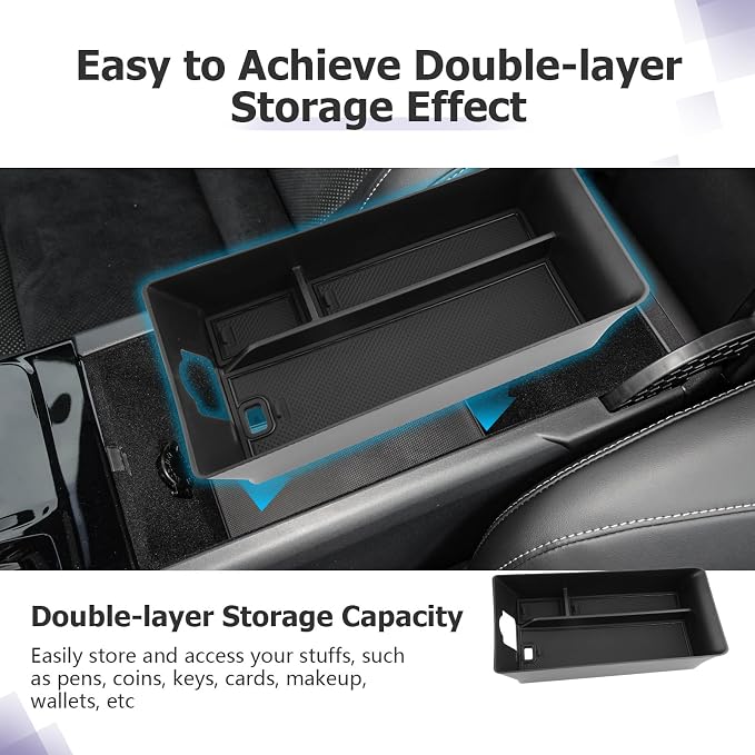 LUWU 2025 Camry Center Console Tray Compatible with 2025 2026 Toyota Camry (XSE/XLE/SE/LE) Accessories Armrest Console Organizer Storage Box for 9th Gen Camry Interior Accessories