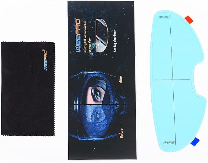 Anti Fog Film for Motorcycle Helmet Visor Compatible with QWART Helmet Visor Protector Film Defogger Fog Resistant for Helmet Lens 3.6" x 10.55"